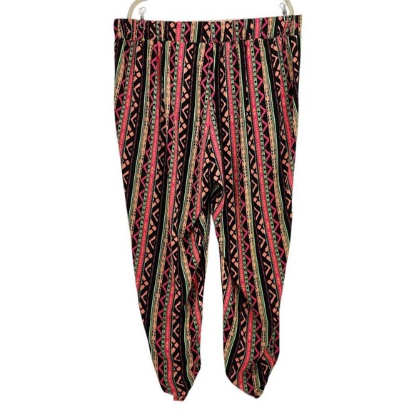 Flash Retro Neon Multicolor Tapered Pants Womens 1X - Picture 4 of 8